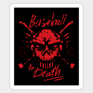 funny vintage baseball to death skull Sticker